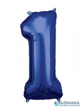 Plavi balon broj 1 folijski na helij