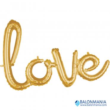 Balon natpis LOVE zlatni
