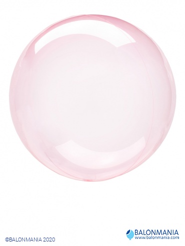 Pink prozirni balon 3D Clearz 45-56 cm