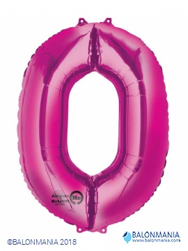 Pink balon broj 0 folijski veliki 66x88cm