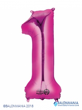 Pink balon broj 1 folijski na helij