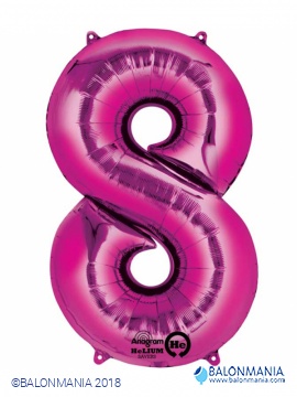 Balon broj 8 Pink folijski veliki 53x83cm