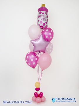 Buket balona za rođenje ITS A GIRL premium