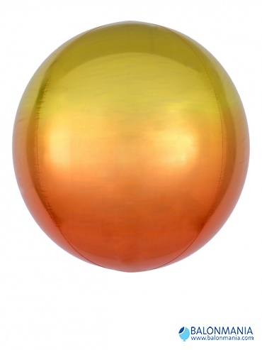 Ombre žuto narančasta 3D kugla balon folijski