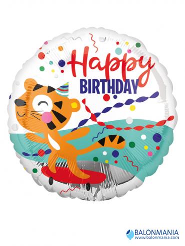 Tigar sretan rođendan balon folijski