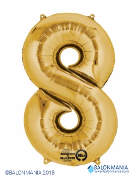 Zlatni balon broj 8 folijski
