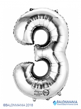 Srebrni balon broj 3 folijski
