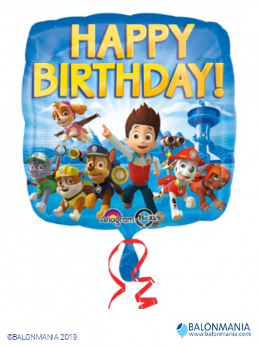 Psići u ophodnji Paw Patrol Happy Birthday balon na helij