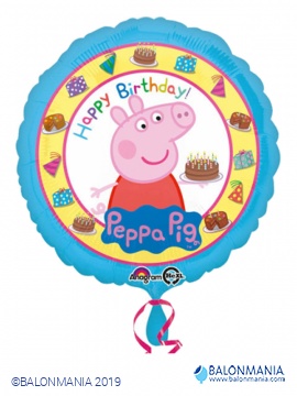 Balon Peppa Pig Happy Birthday folijski