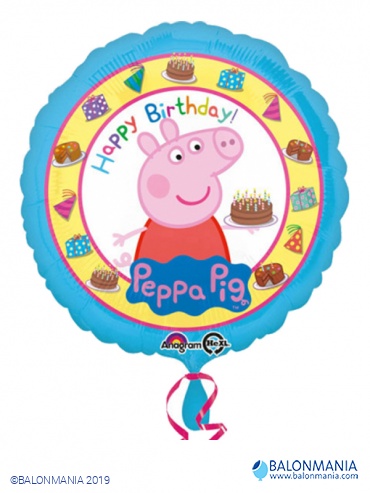 Balon Peppa Pig Happy Birthday folijski