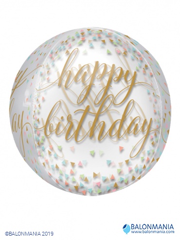 KONFETE Sretan rođendan prozirni balon iz folije