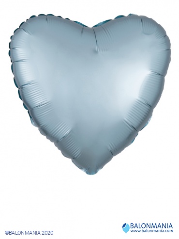 Folijski balon srce pastelno plavi SATIN LUX