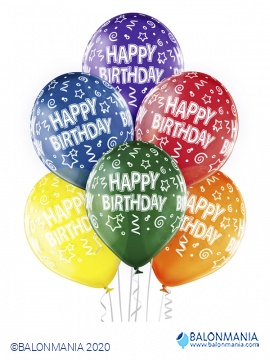 Latex baloni Sretan rođendan 30cm (6 kom) 