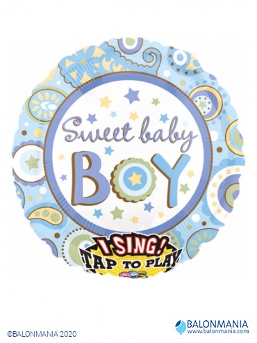 Sweet Baby Boy svirajući balon jumbo folijski