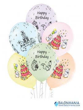 Baloni Sretan rođendan Cute Birthday 6 kom