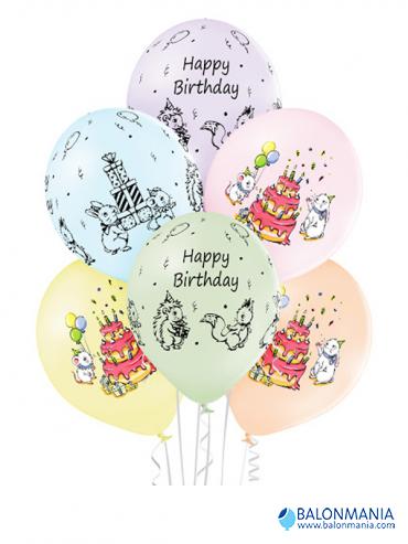 Baloni Sretan rođendan Cute Birthday 6 kom