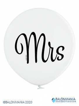 Balon Mrs. za vjenčanje 60cm jumbo pastel bijeli