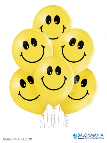 Žuti baloni Smile premium lateks 6 kom.