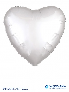 SATIN LUXE bijeli balon srce folijski