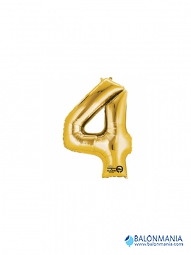 Zlatni balon broj 4 mini shape 22cm x 35cm