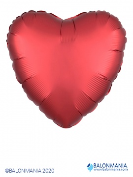 Crveni balon srce SATIN LUXE folijski balon standard