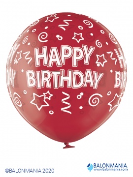Veliki balon Sretan rođendan crveni 1 kom
