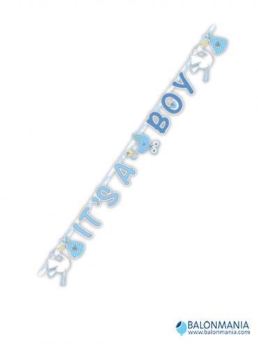 Viseći ukras za rođenje bebe Its a Boy XL papirnati