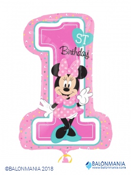 Minnie prvi rođendan balon folijski